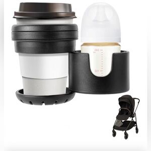 Cup Holders for Nuna Strollers, Dual Drink Holder with 360° Rotation, Silicone